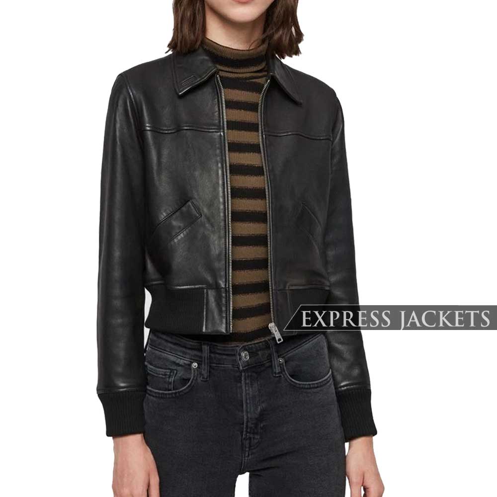 Cowhide-Black-Jacket-Women