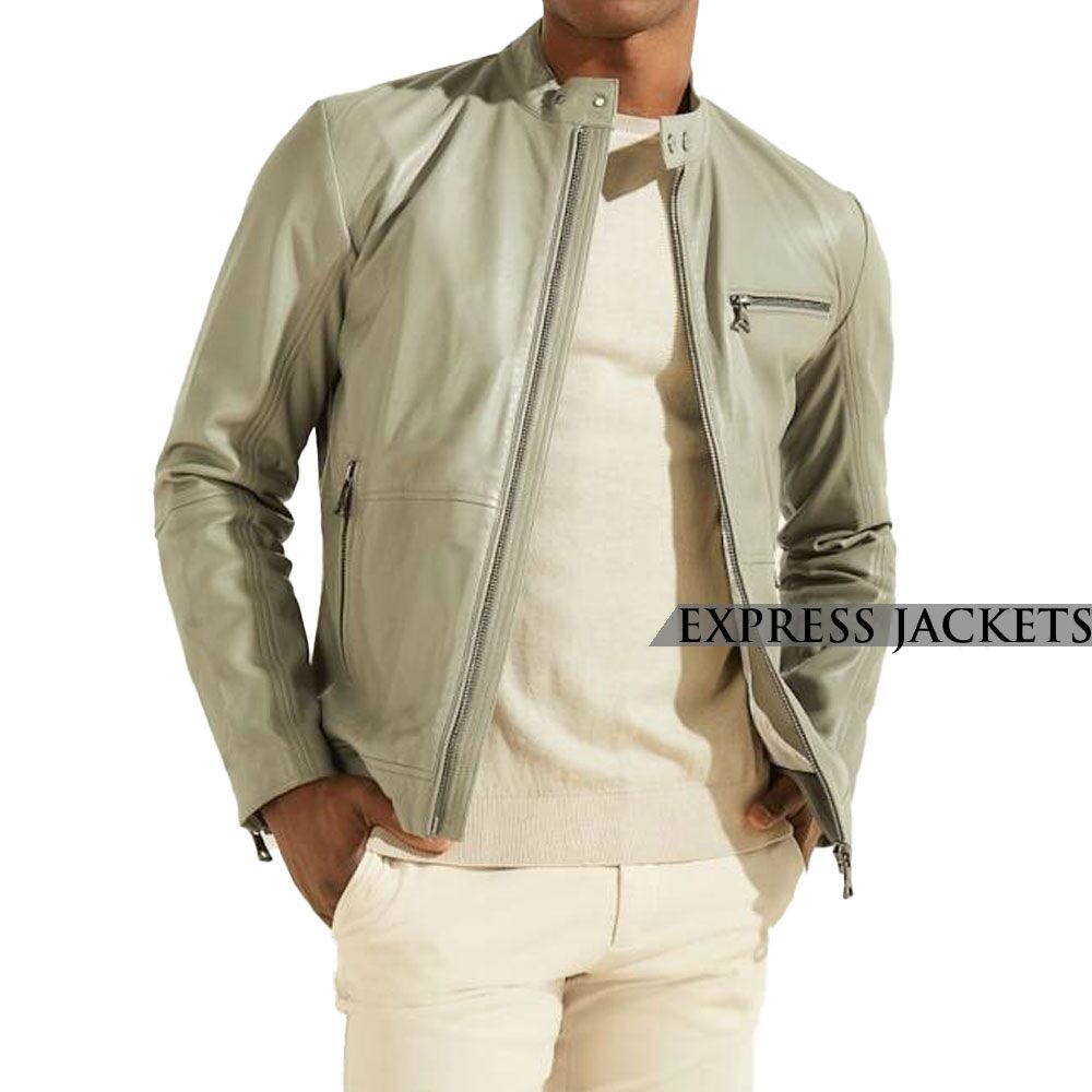 Mossy-Green-Leather-Biker-Jacket