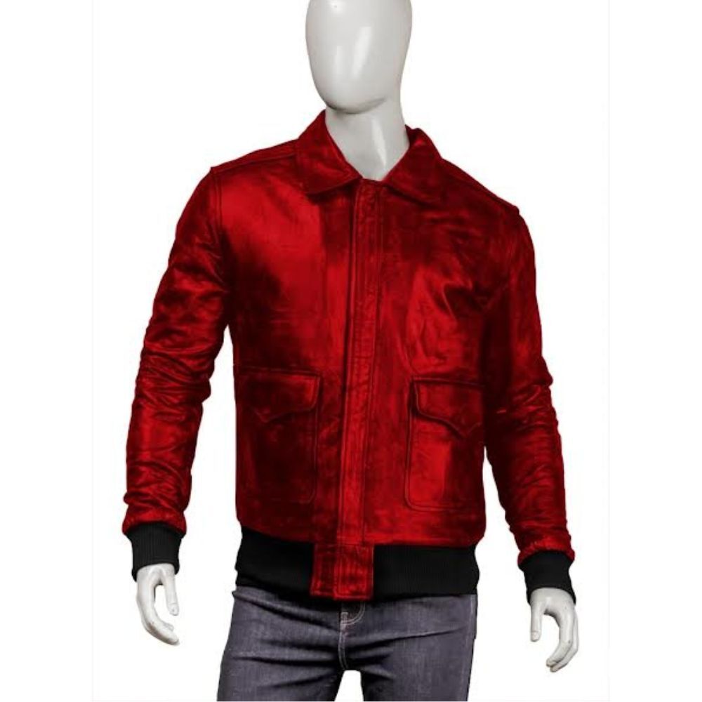 mens-bomber-red-leather-jacket