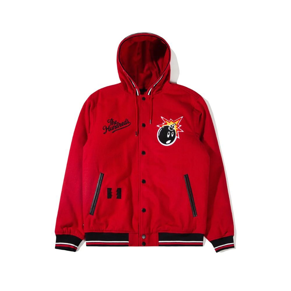 the-hundreds-letterman-red-bomber-wool-coat the-hundreds-letterman-red-bomber-wool-coat