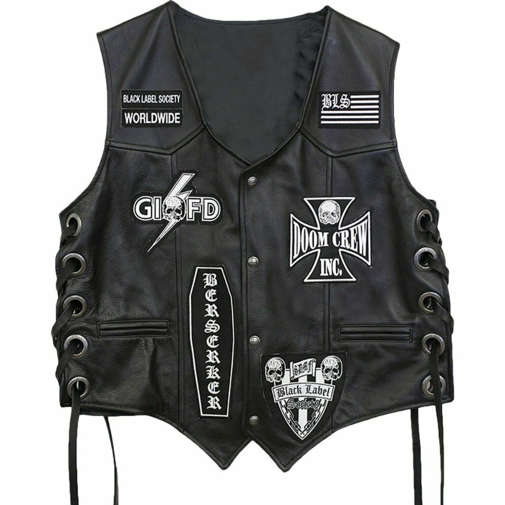 zakk-wylde-black-patches-biker-leather-vest