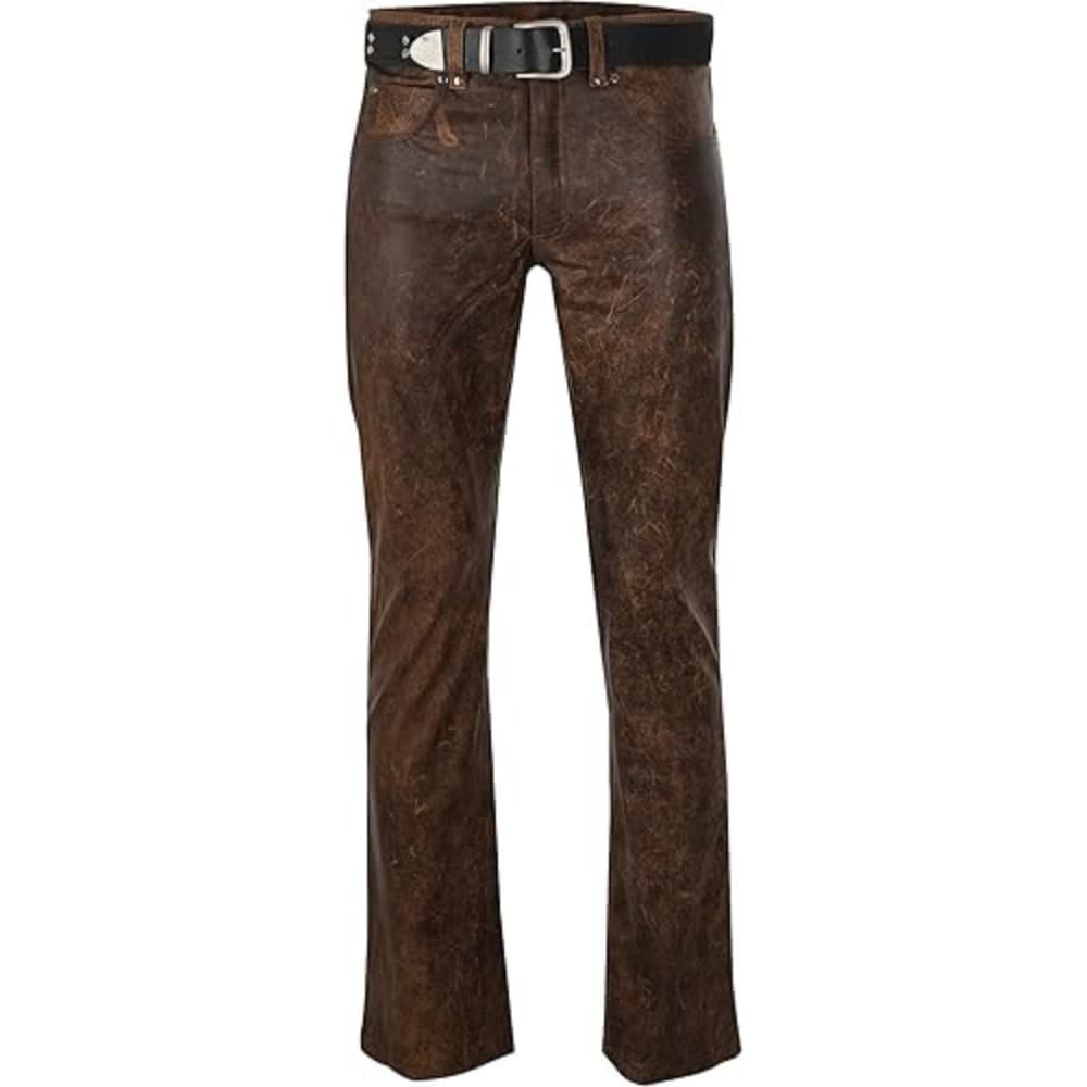 mens-brown-cowboy-leather-pants