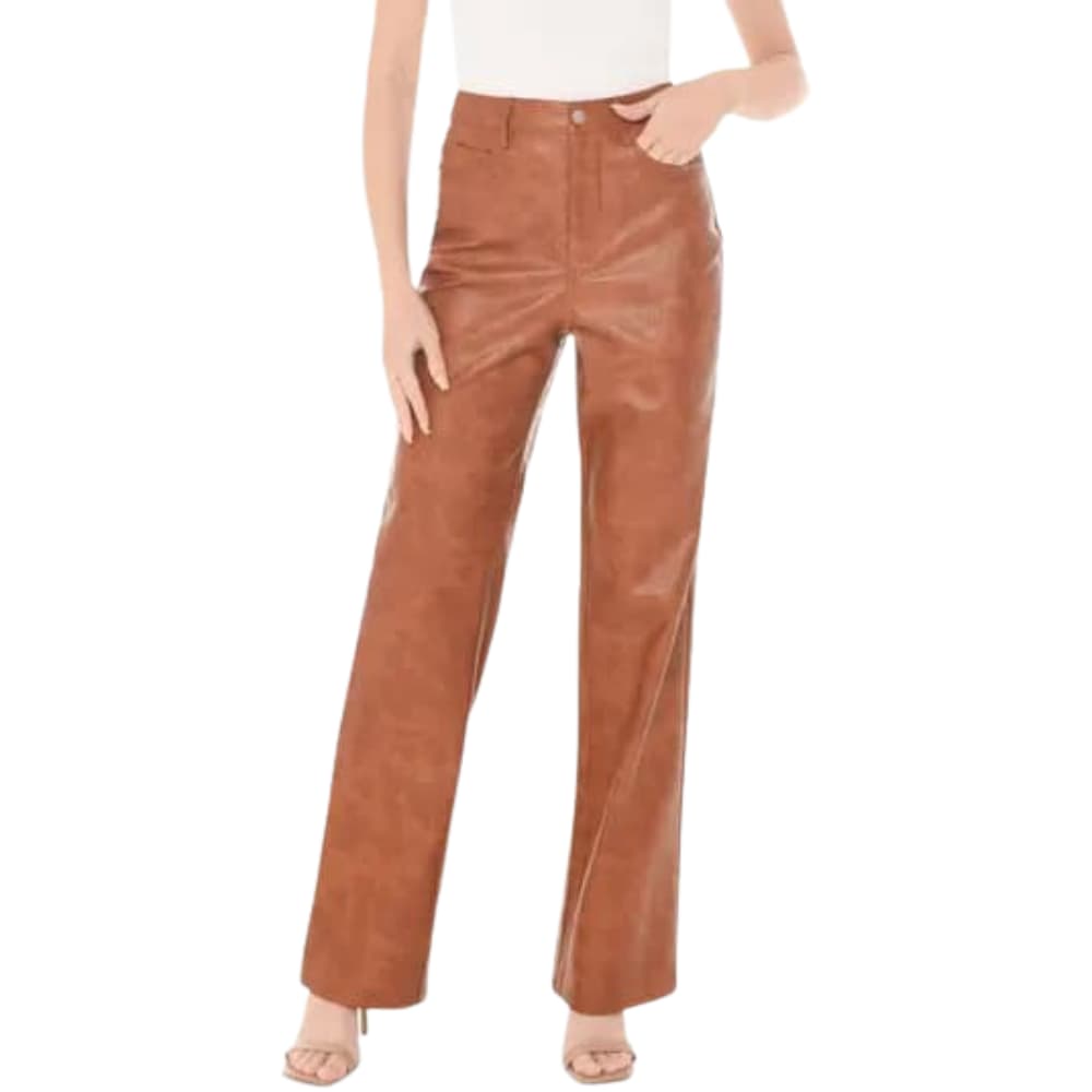 women-brown-leather-pants